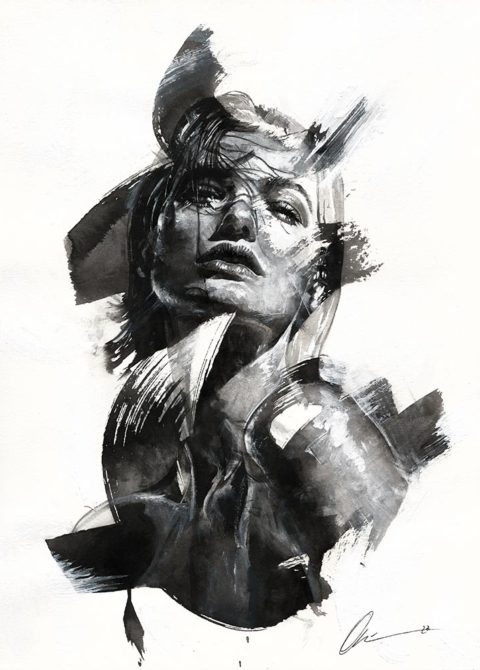 Splat-woman-illustration-drawing-painting-ink-art-adanlopezart-adan-lopez-artist-spain-soulpaintings